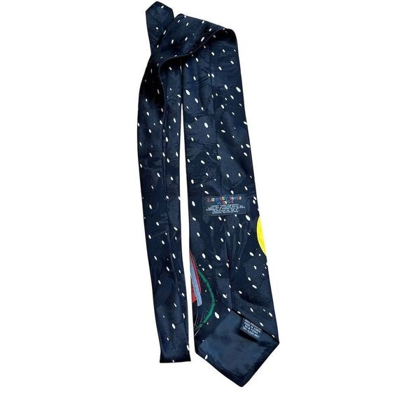 Vintage 1995 Looney Tunes Silk Tie Bugs Bunny Daffy Duck Marvin - Picture 4 of 4